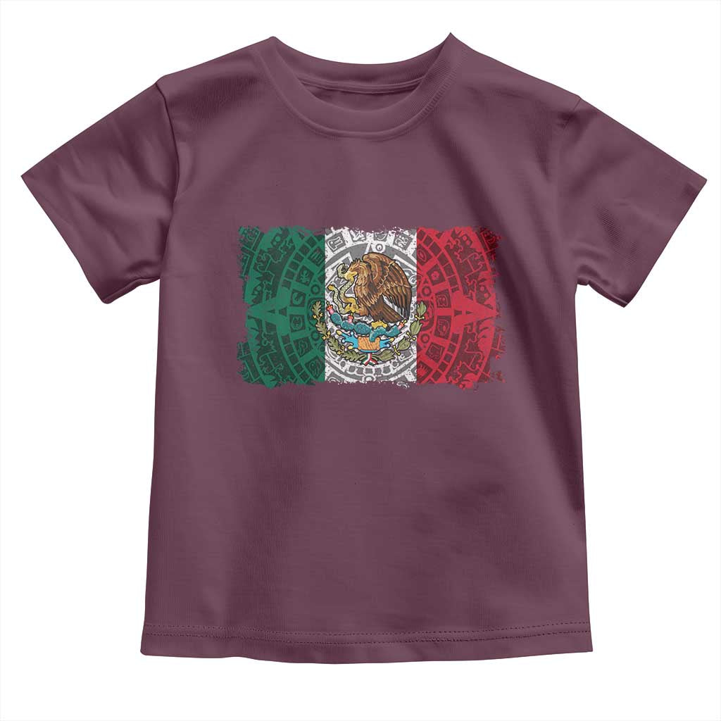 Eagle Mexican Flag Toddler T Shirt Aztecs Mexico Heritage Roots TS10 Maroon Print Your Wear