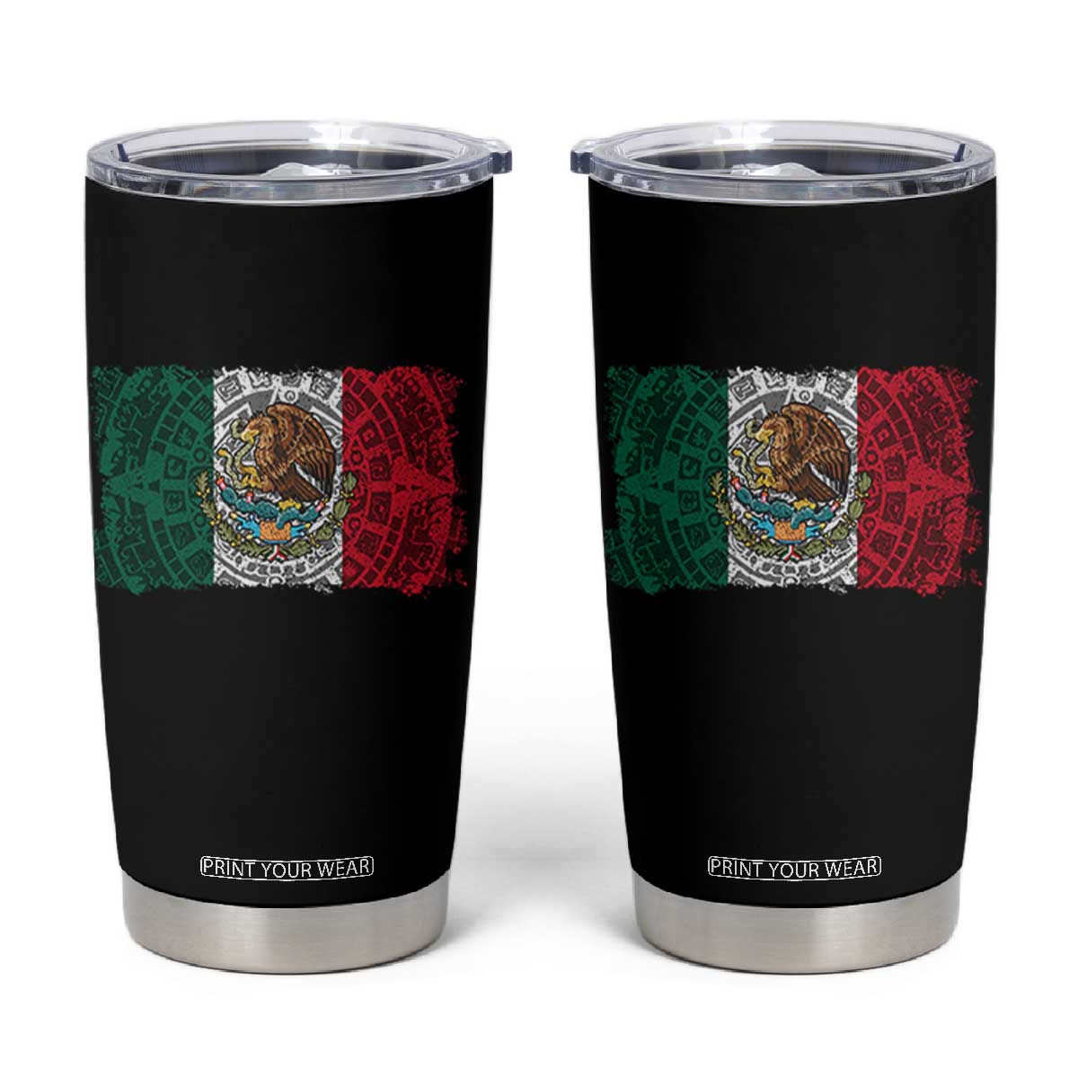 Eagle Mexican Flag Tumbler Cup Aztecs Mexico Heritage Roots TS10 Black Print Your Wear
