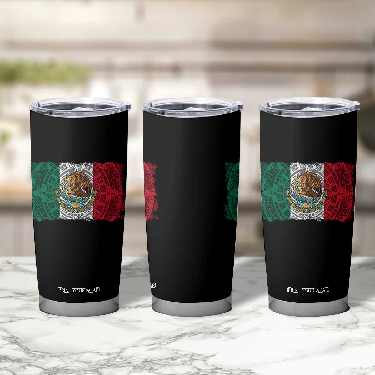 Eagle Mexican Flag Tumbler Cup Aztecs Mexico Heritage Roots TS10 Print Your Wear