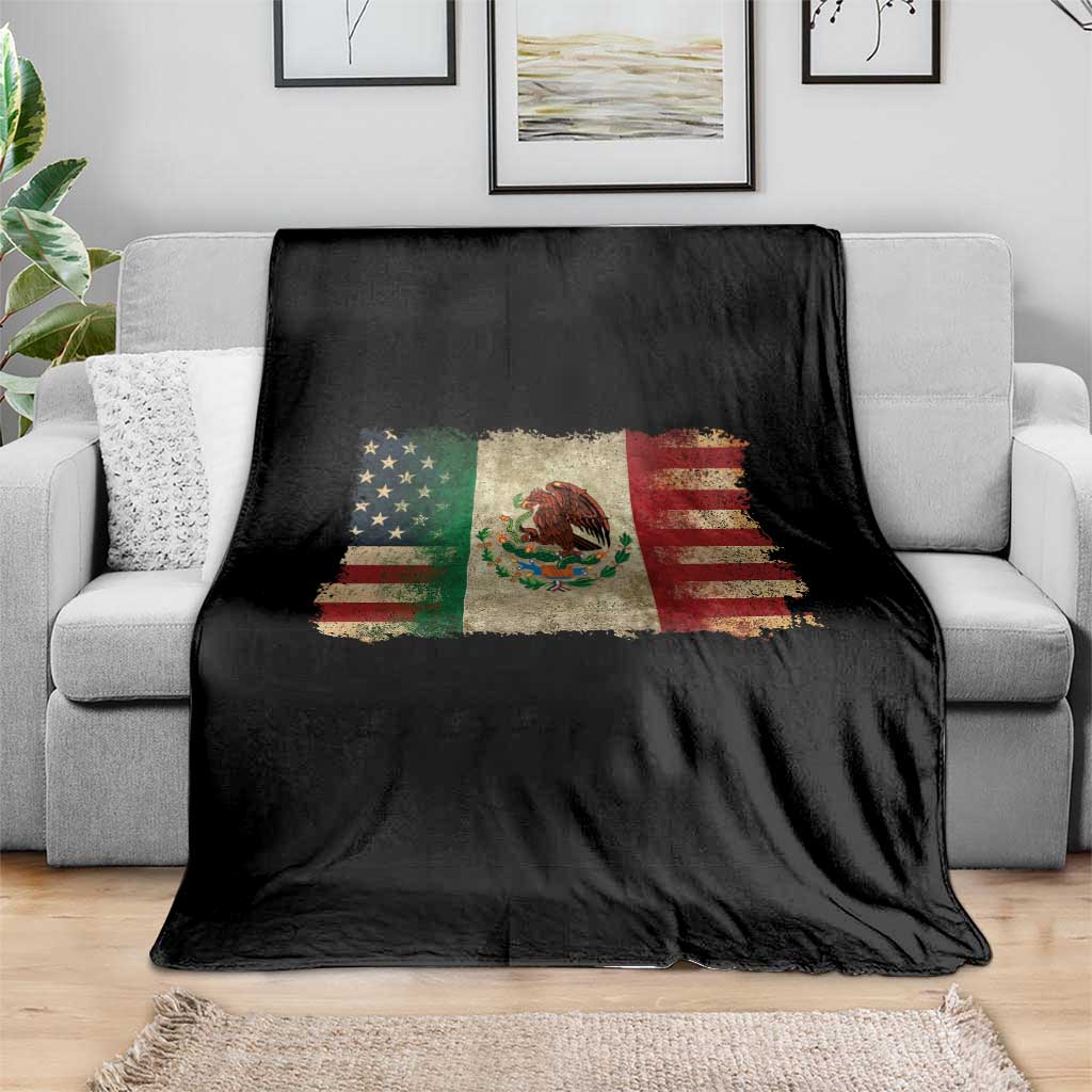 American Mexican Flag Throw Blanket Mexico Heritage Mexican Roots TS10 Print Your Wear