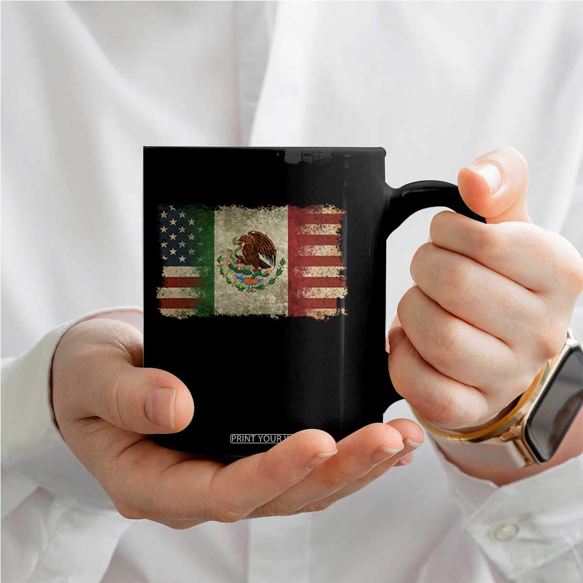 American Mexican Flag Coffee Mug Mexico Heritage Mexican Roots TS10 Print Your Wear