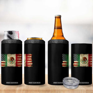 American Mexican Flag 4 in 1 Can Cooler Tumbler Mexico Heritage Mexican Roots TS10 Print Your Wear