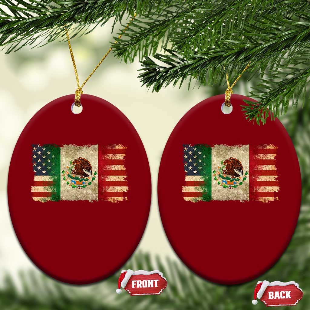 American Mexican Flag Ceramic Ornament Mexico Heritage Mexican Roots TS10 Print Your Wear