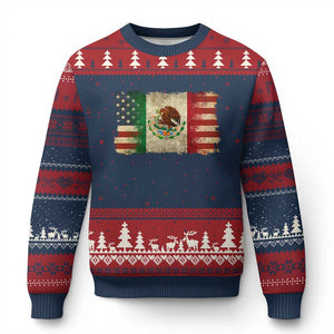 American Mexican Flag Ugly Christmas Sweater Mexico Heritage Mexican Roots TS10 Navy Red Print Your Wear