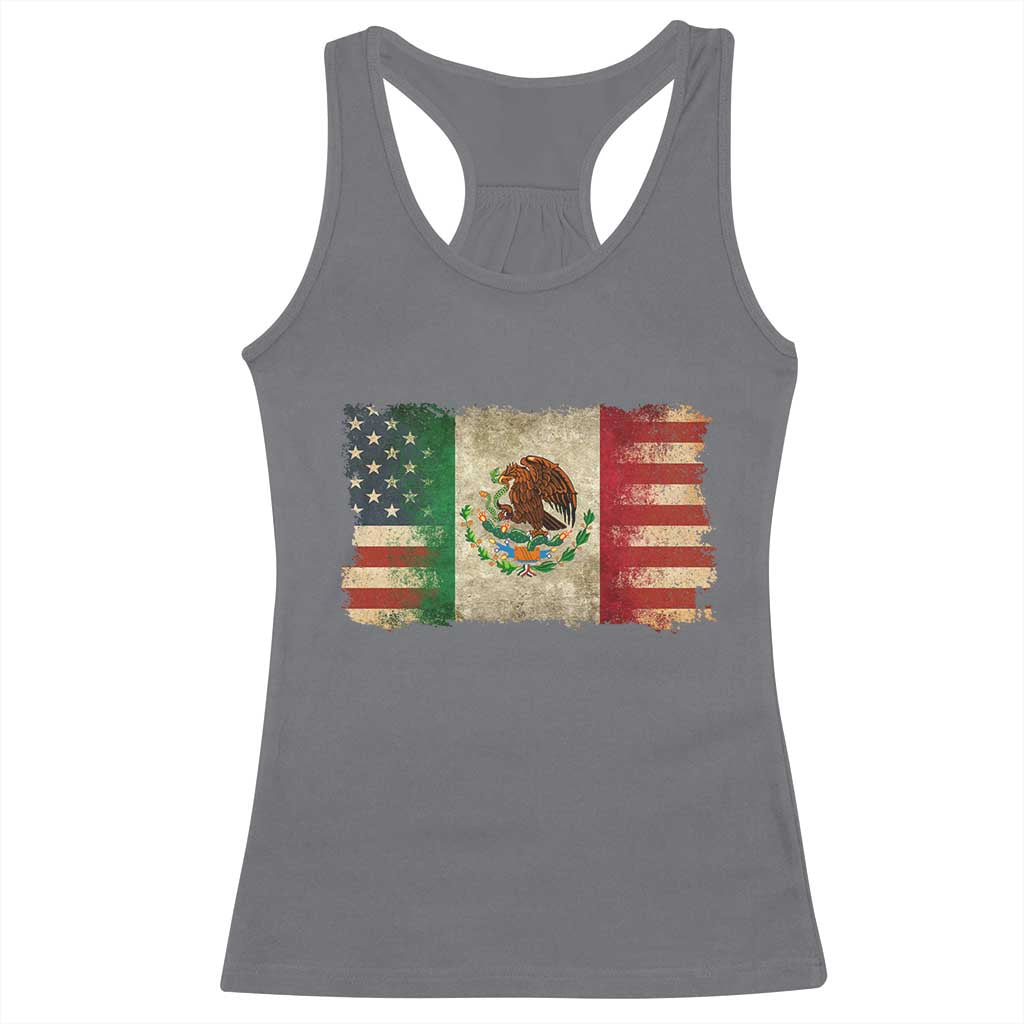 American Mexican Flag Racerback Tank Top Mexico Heritage Mexican Roots TS10 Charcoal Print Your Wear
