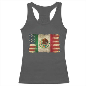 American Mexican Flag Racerback Tank Top Mexico Heritage Mexican Roots TS10 Dark Heather Print Your Wear