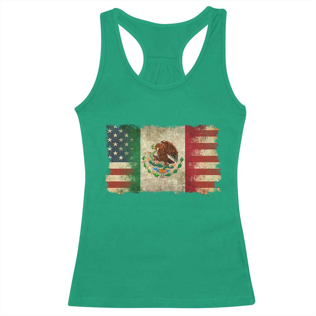 American Mexican Flag Racerback Tank Top Mexico Heritage Mexican Roots TS10 Irish Green Print Your Wear