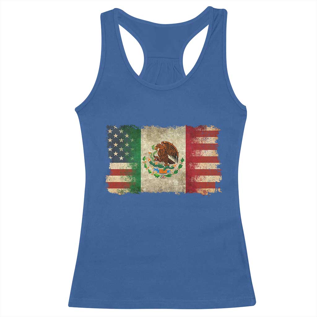 American Mexican Flag Racerback Tank Top Mexico Heritage Mexican Roots TS10 Royal Blue Print Your Wear