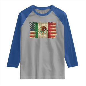 American Mexican Flag Raglan Shirt Mexico Heritage Mexican Roots TS10 Sport Gray Royal Print Your Wear
