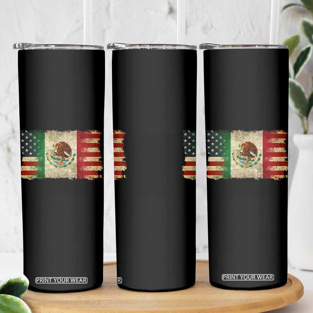 American Mexican Flag Skinny Tumbler Mexico Heritage Mexican Roots TS10 Print Your Wear