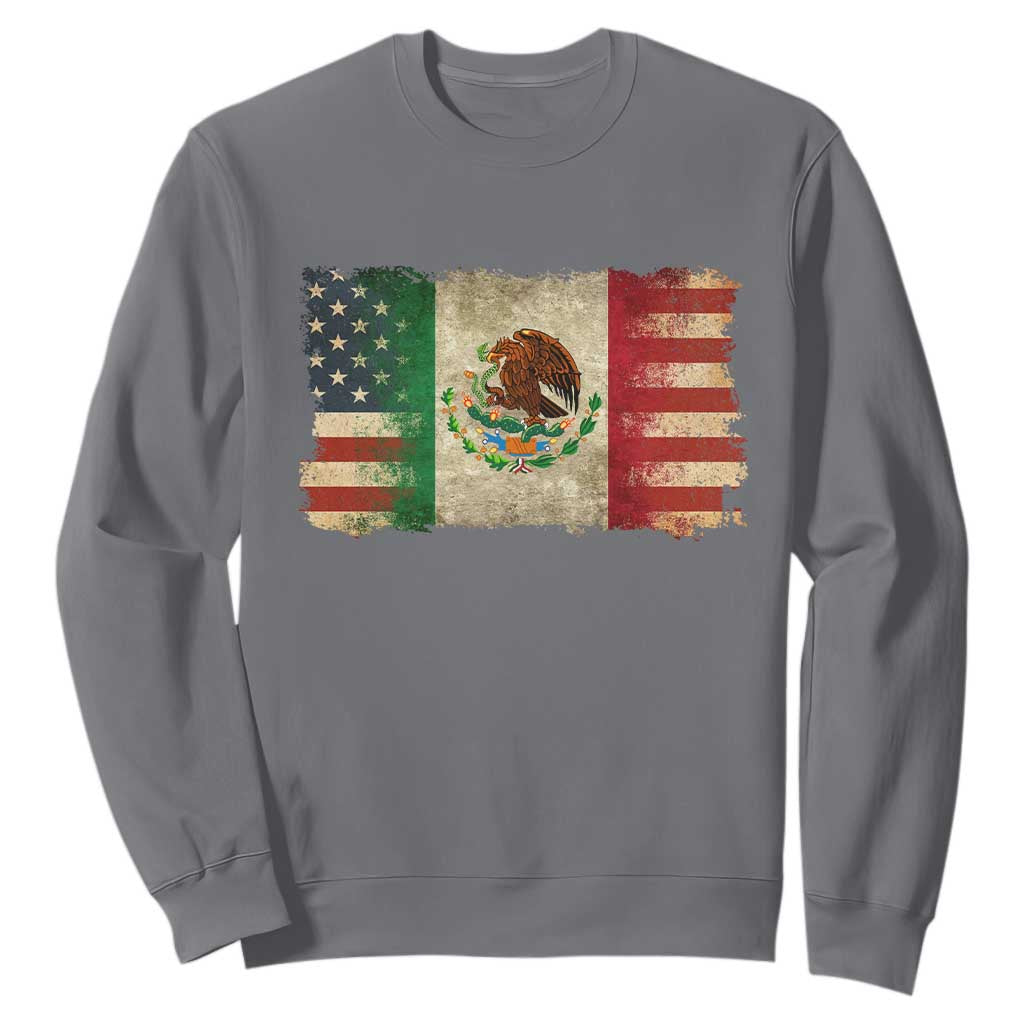 American Mexican Flag Sweatshirt Mexico Heritage Mexican Roots TS10 Charcoal Print Your Wear
