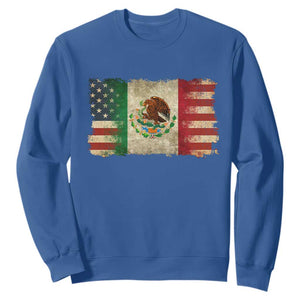 American Mexican Flag Sweatshirt Mexico Heritage Mexican Roots TS10 Royal Blue Print Your Wear
