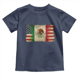 American Mexican Flag Toddler T Shirt Mexico Heritage Mexican Roots TS10 Navy Print Your Wear