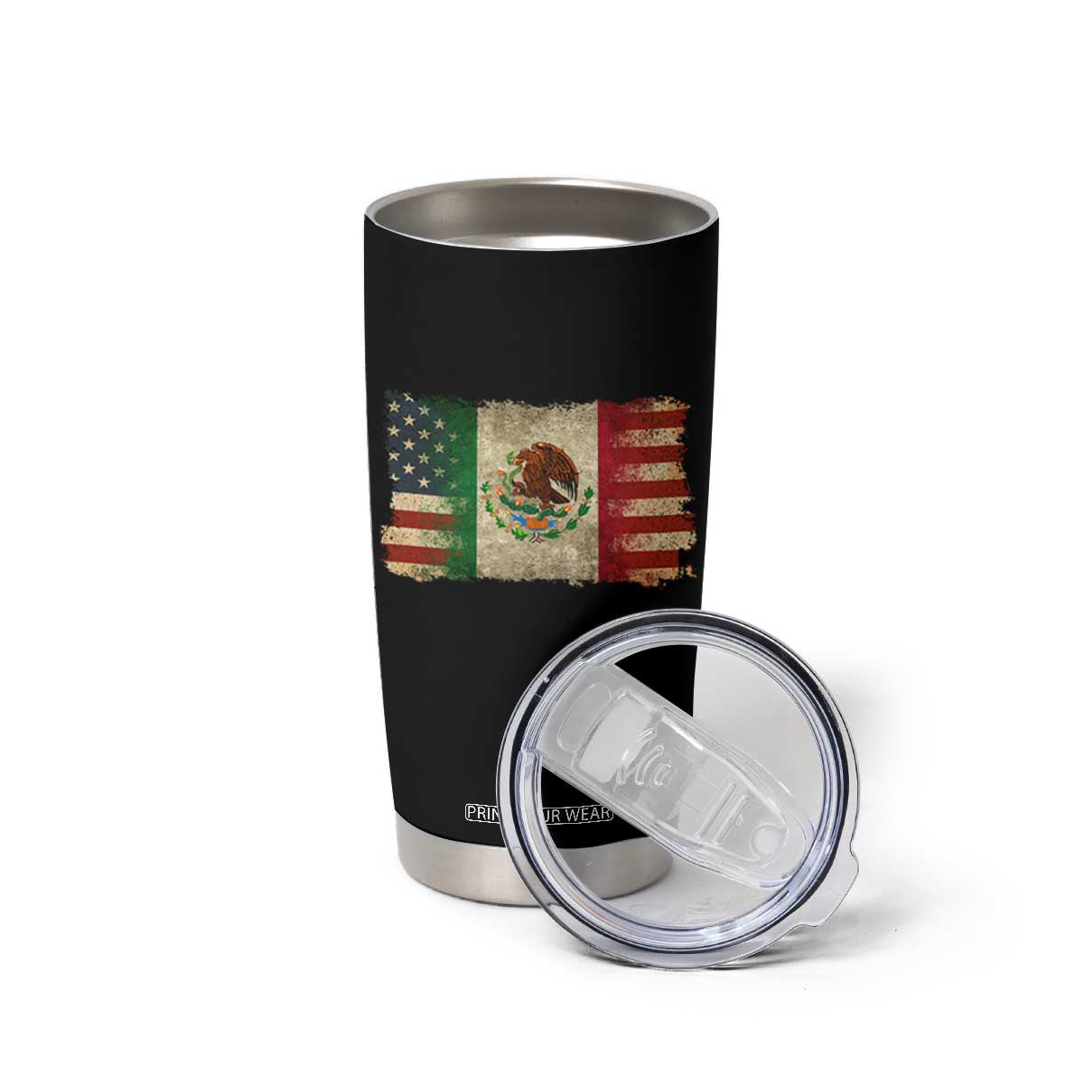 American Mexican Flag Tumbler Cup Mexico Heritage Mexican Roots TS10 Print Your Wear