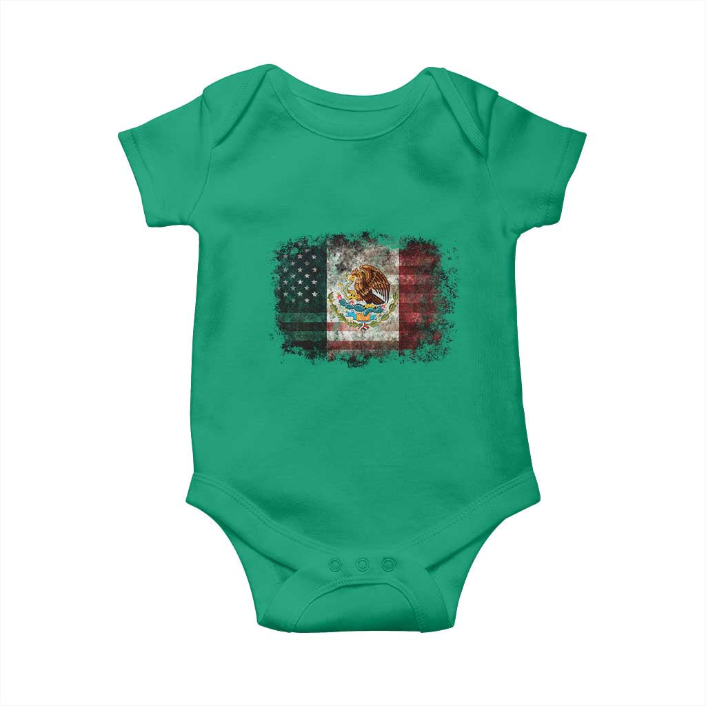Vintage Mexican Flag Baby Onesie Eagle Mexico Heritage Mexican Roots TS10 Irish Green Print Your Wear