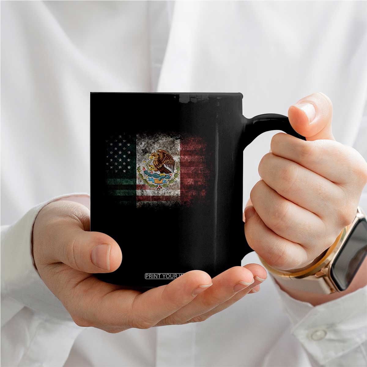 Vintage Mexican Flag Coffee Mug Eagle Mexico Heritage Mexican Roots TS10 Print Your Wear