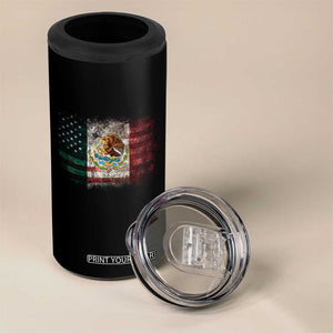 Vintage Mexican Flag 4 in 1 Can Cooler Tumbler Eagle Mexico Heritage Mexican Roots TS10 Print Your Wear