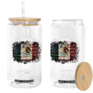 Vintage Mexican Flag Glass Can Eagle Mexico Heritage Mexican Roots TS10 Print Your Wear