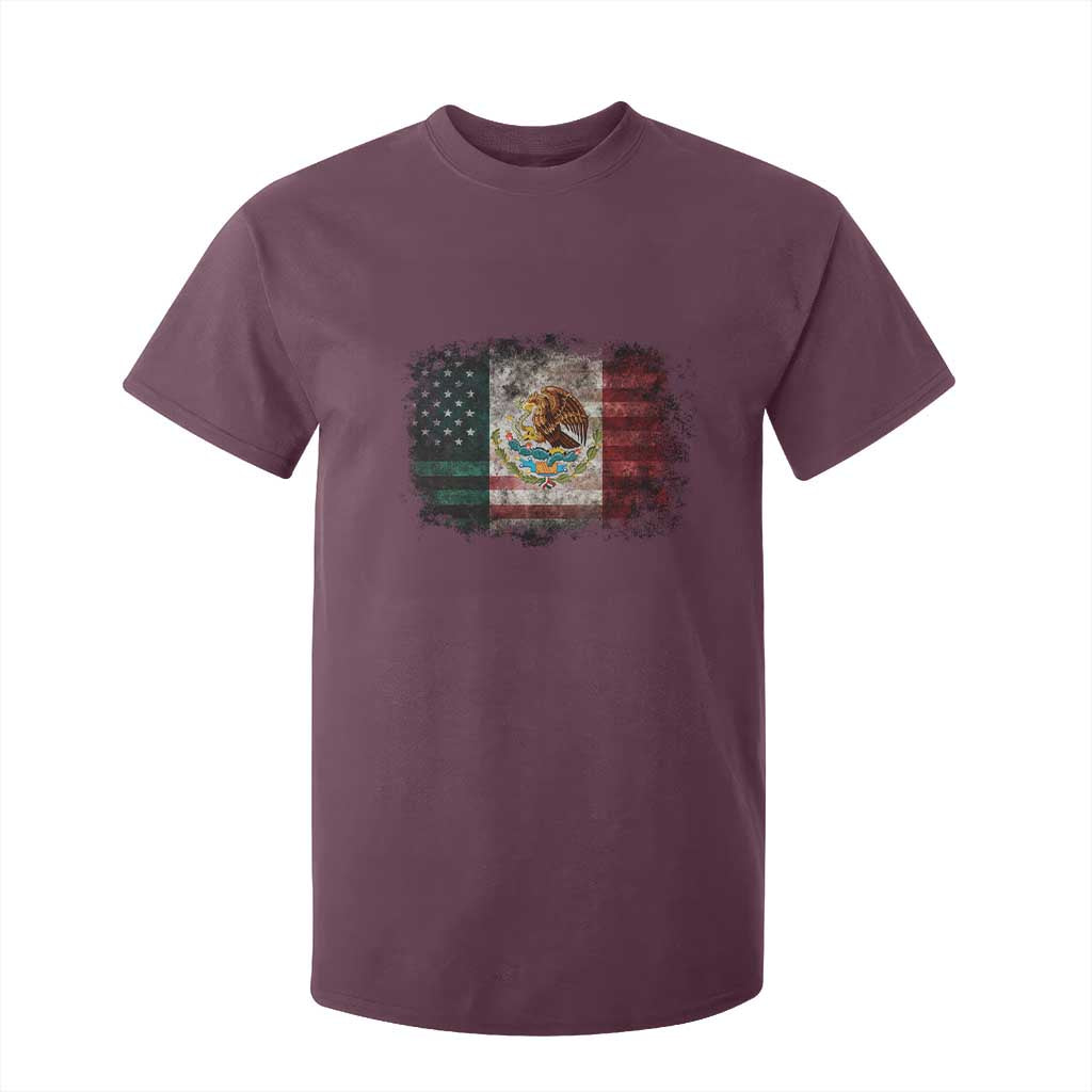 Vintage Mexican Flag T Shirt For Kid Eagle Mexico Heritage Mexican Roots TS10 Maroon Print Your Wear