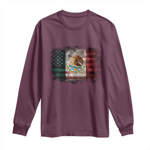 Vintage Mexican Flag Long Sleeve Shirt Eagle Mexico Heritage Mexican Roots TS10 Maroon Print Your Wear
