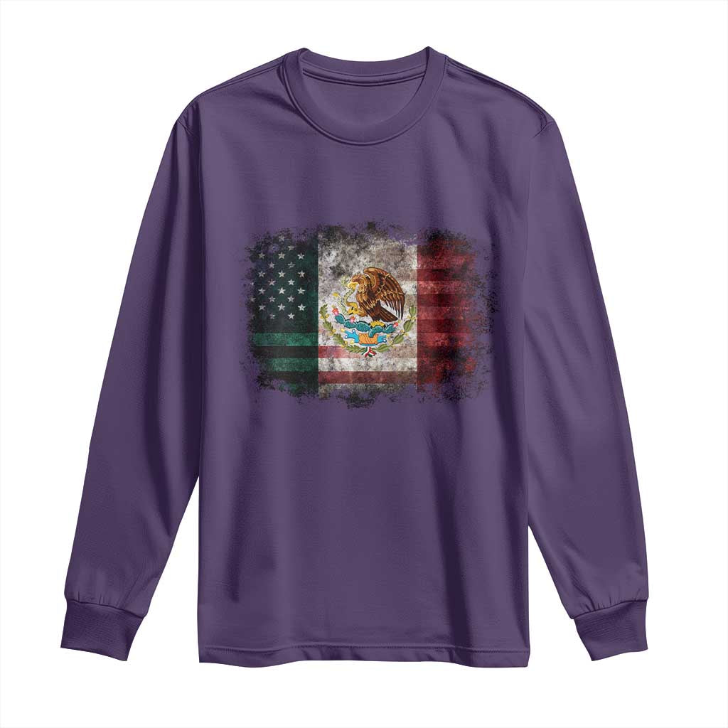 Vintage Mexican Flag Long Sleeve Shirt Eagle Mexico Heritage Mexican Roots TS10 Purple Print Your Wear