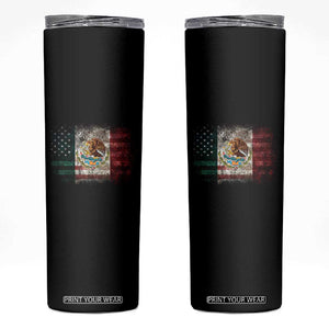 Vintage Mexican Flag Skinny Tumbler Eagle Mexico Heritage Mexican Roots TS10 Black Print Your Wear