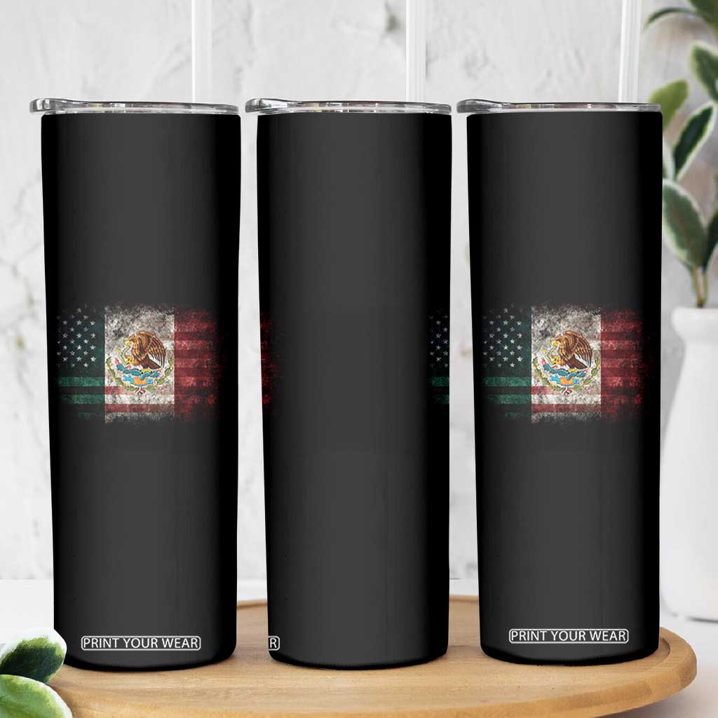 Vintage Mexican Flag Skinny Tumbler Eagle Mexico Heritage Mexican Roots TS10 Print Your Wear