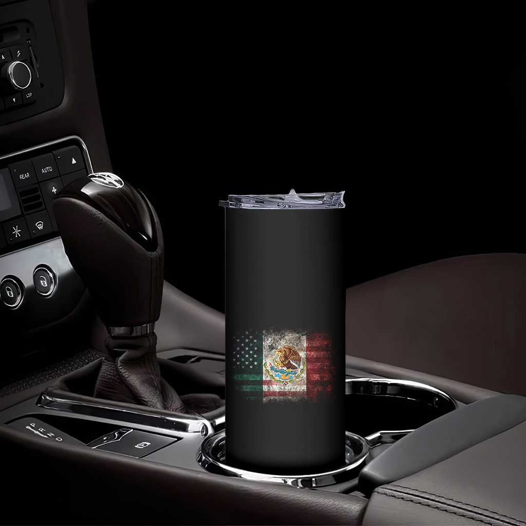 Vintage Mexican Flag Skinny Tumbler Eagle Mexico Heritage Mexican Roots TS10 Print Your Wear