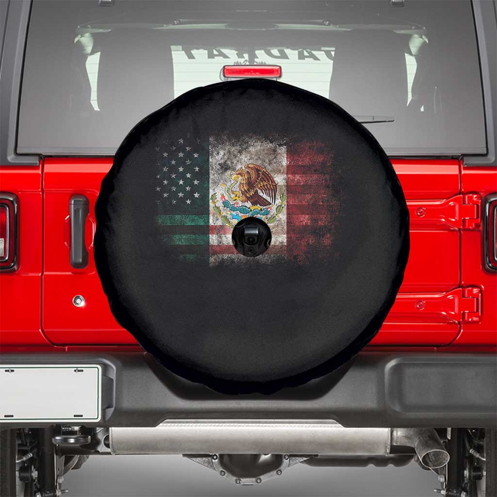 Vintage Mexican Flag Spare Tire Cover Eagle Mexico Heritage Mexican Roots TS10 Black Print Your Wear