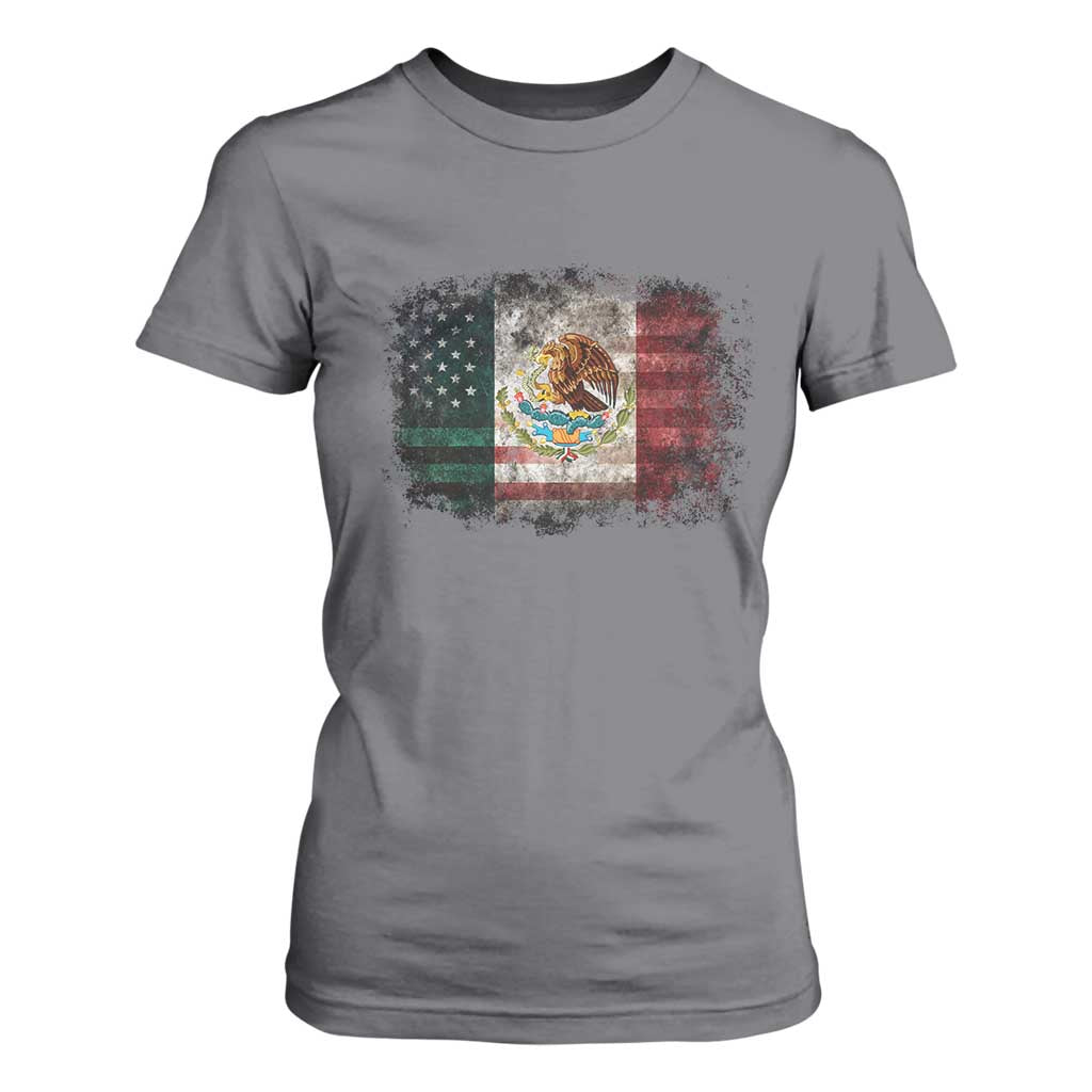Vintage Mexican Flag T Shirt For Women Eagle Mexico Heritage Mexican Roots TS10 Charcoal Print Your Wear