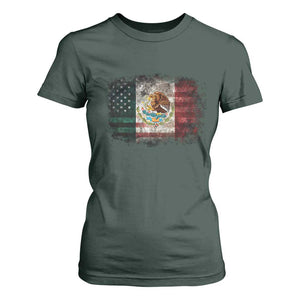 Vintage Mexican Flag T Shirt For Women Eagle Mexico Heritage Mexican Roots TS10 Dark Forest Green Print Your Wear
