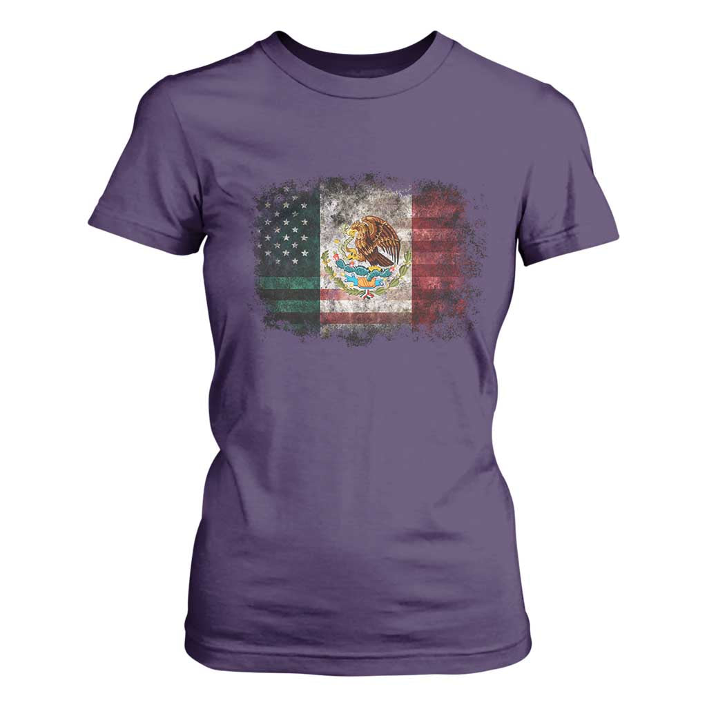 Vintage Mexican Flag T Shirt For Women Eagle Mexico Heritage Mexican Roots TS10 Purple Print Your Wear