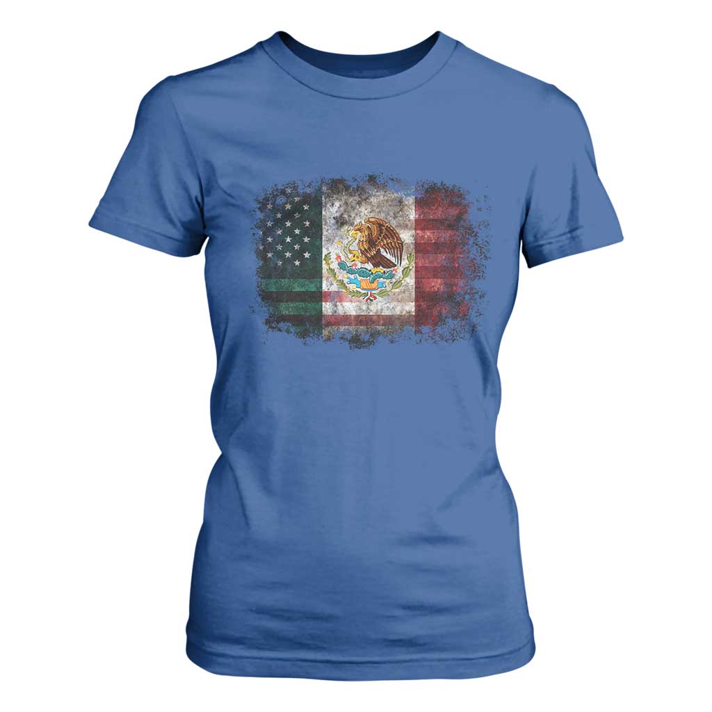 Vintage Mexican Flag T Shirt For Women Eagle Mexico Heritage Mexican Roots TS10 Royal Blue Print Your Wear