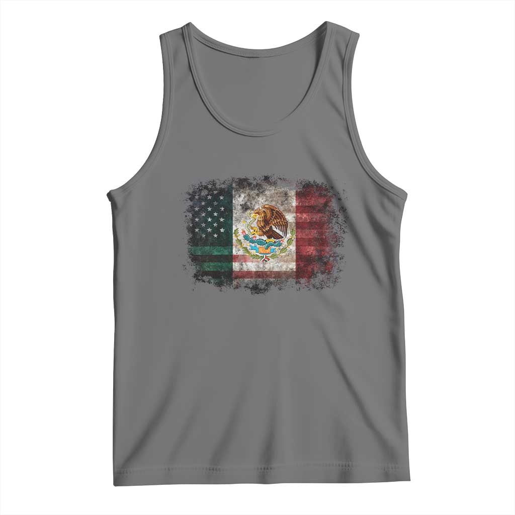 Vintage Mexican Flag Tank Top Eagle Mexico Heritage Mexican Roots TS10 Black Heather Print Your Wear