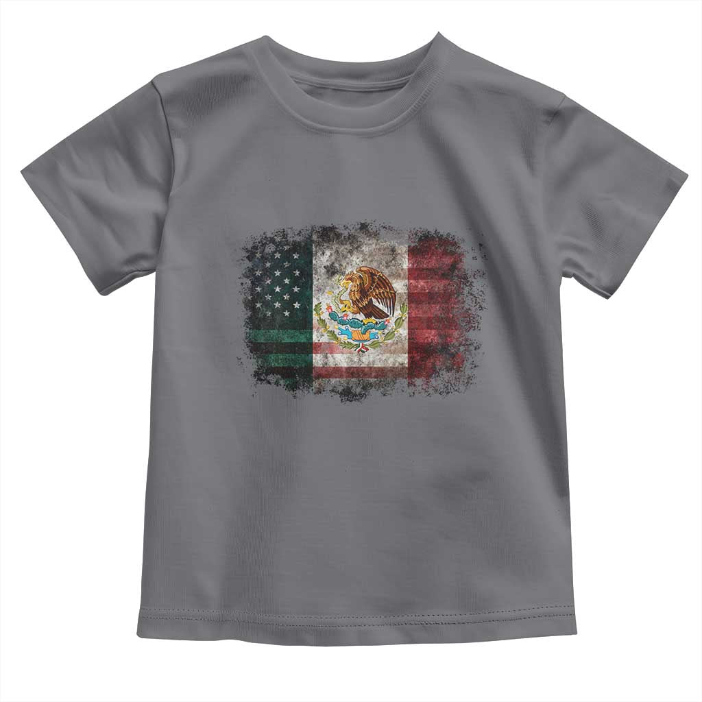 Vintage Mexican Flag Toddler T Shirt Eagle Mexico Heritage Mexican Roots TS10 Charcoal Print Your Wear