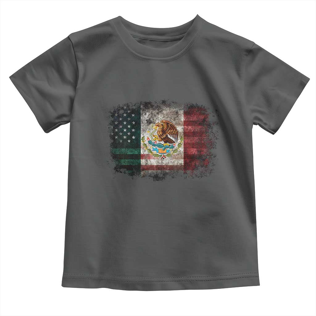 Vintage Mexican Flag Toddler T Shirt Eagle Mexico Heritage Mexican Roots TS10 Dark Heather Print Your Wear