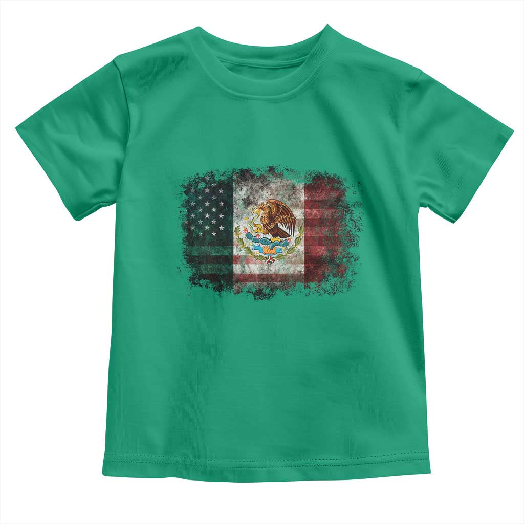 Vintage Mexican Flag Toddler T Shirt Eagle Mexico Heritage Mexican Roots TS10 Irish Green Print Your Wear