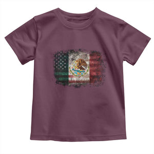 Vintage Mexican Flag Toddler T Shirt Eagle Mexico Heritage Mexican Roots TS10 Maroon Print Your Wear