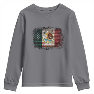 Vintage Mexican Flag Youth Sweatshirt Eagle Mexico Heritage Mexican Roots TS10 Charcoal Print Your Wear