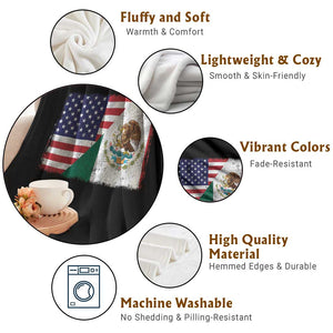 American Mexican Flag Throw Blanket Mexico Heritage Half Mexican Roots TS10 Print Your Wear