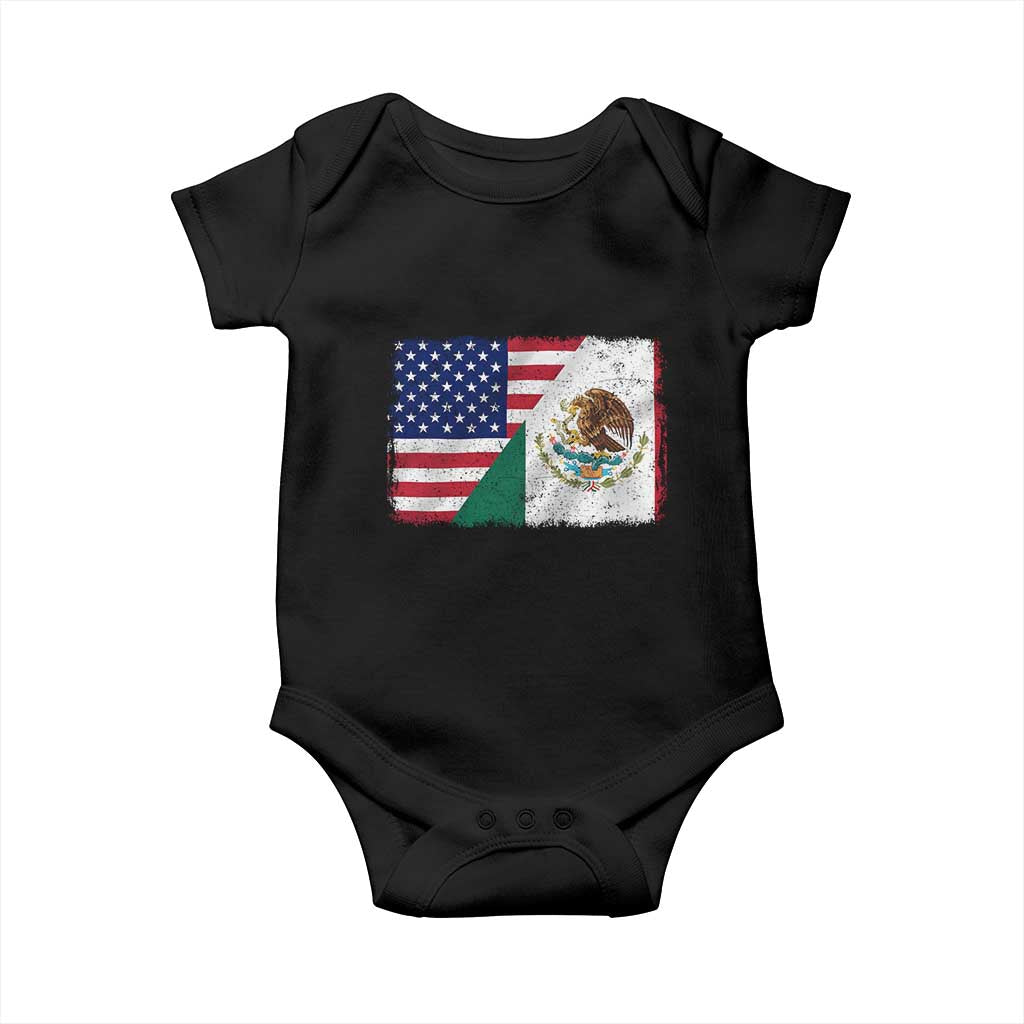 American Mexican Flag Baby Onesie Mexico Heritage Half Mexican Roots TS10 Black Print Your Wear