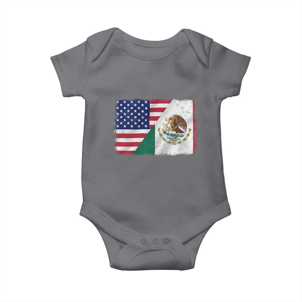 American Mexican Flag Baby Onesie Mexico Heritage Half Mexican Roots TS10 Charcoal Print Your Wear