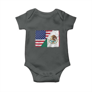 American Mexican Flag Baby Onesie Mexico Heritage Half Mexican Roots TS10 Dark Heather Print Your Wear