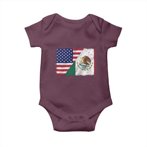 American Mexican Flag Baby Onesie Mexico Heritage Half Mexican Roots TS10 Maroon Print Your Wear