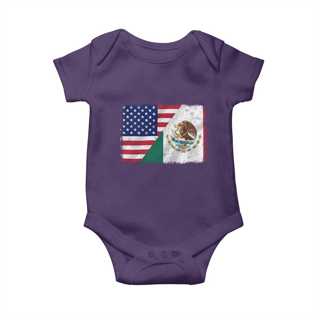 American Mexican Flag Baby Onesie Mexico Heritage Half Mexican Roots TS10 Purple Print Your Wear