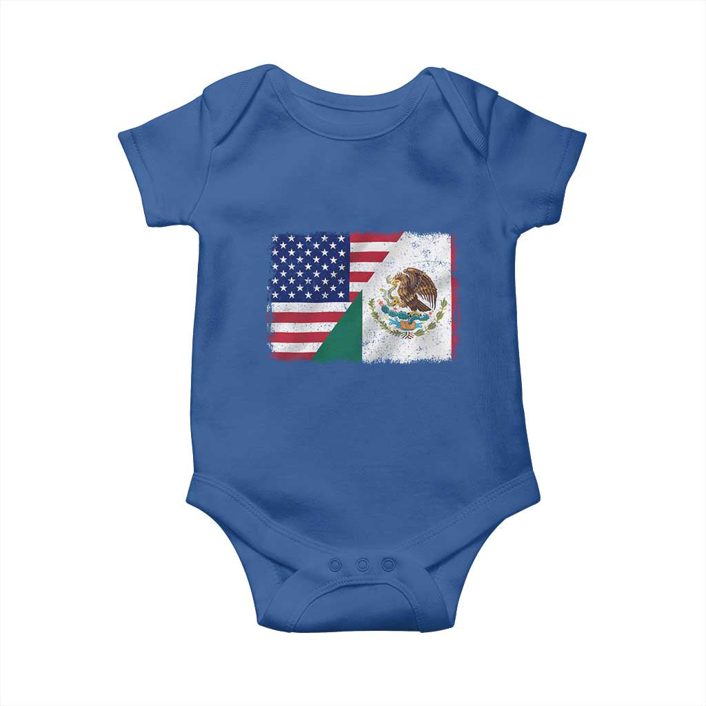 American Mexican Flag Baby Onesie Mexico Heritage Half Mexican Roots TS10 Royal Blue Print Your Wear