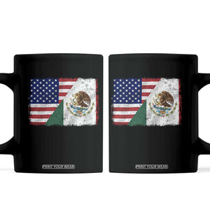 American Mexican Flag Coffee Mug Mexico Heritage Half Mexican Roots TS10 Black Print Your Wear