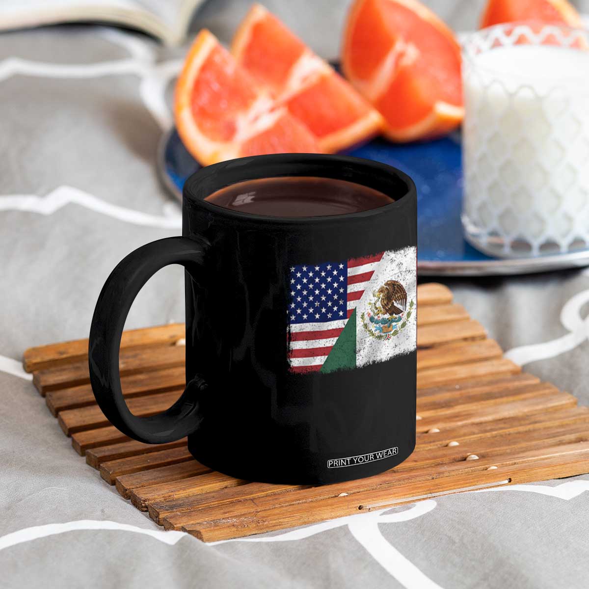 American Mexican Flag Coffee Mug Mexico Heritage Half Mexican Roots TS10 Print Your Wear