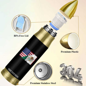 American Mexican Flag Bullet Tumbler Mexico Heritage Half Mexican Roots TS10 Print Your Wear