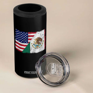 American Mexican Flag 4 in 1 Can Cooler Tumbler Mexico Heritage Half Mexican Roots TS10 Print Your Wear